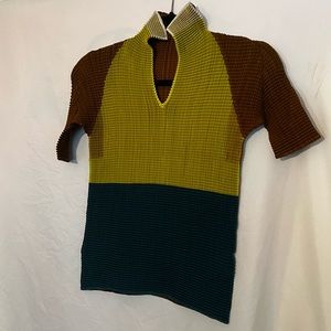 Issey Miyake Color Block blouse